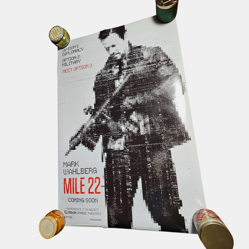 Mile 22 2018 Promo Movie Poster 27x40 Mark Wahlberg, Lauren‎ Cohan Double Sided